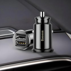 N005 BASEUS ŁADOWARKA SAMOCHODOWA SZYBKA 2x USB 3.1A -E160