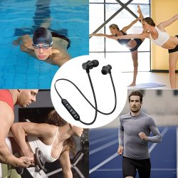 M003C   SŁUCHAWKI SPORTOWE BEZPRZEWODOWE BLUETOOTH DOUSZNE -E023 Czarne