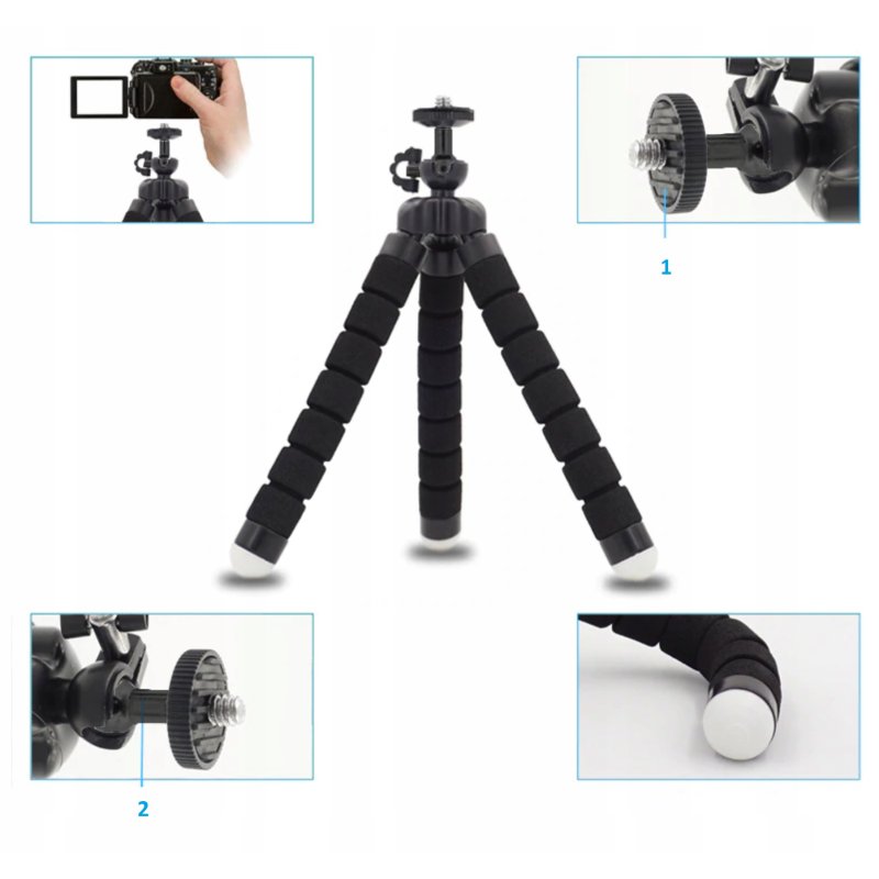 M003D    ELASTYCZNY UCHWYT NA TELEFON SELFIE STATYW TRIPOD -E132