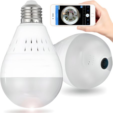 N079 KAMERA WiFi IP MONITORING 360 W ŻARÓWCE LED AUDIO -E020