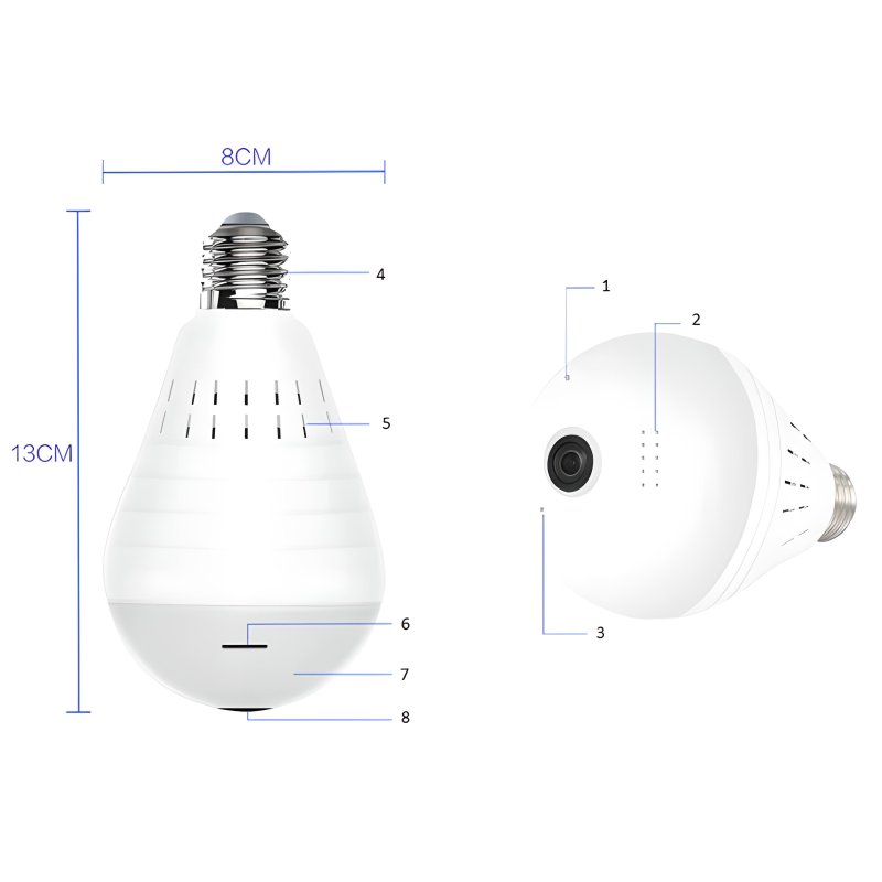 N079 KAMERA WiFi IP MONITORING 360 W ŻARÓWCE LED AUDIO -E020