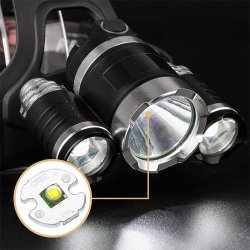 M083B (aleja3)   LATARKA CZOŁOWA 3 x LED T6 CREE CZOŁÓWKA AKU -E051