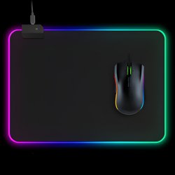 M091E  (Aleja3) M058A PODKŁADKA GAMINGOWA RGB LED USB POD MYSZ NA BIURKO PODŚWIETLANA 35x25cm -E171