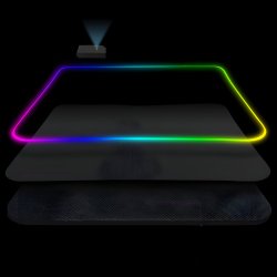 M091E  (Aleja3) M058A PODKŁADKA GAMINGOWA RGB LED USB POD MYSZ NA BIURKO PODŚWIETLANA 35x25cm -E171