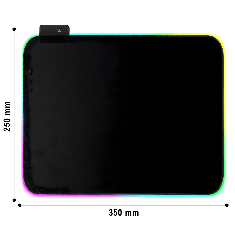 M091E  (Aleja3) M058A PODKŁADKA GAMINGOWA RGB LED USB POD MYSZ NA BIURKO PODŚWIETLANA 35x25cm -E171