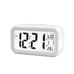 M032A (ALEJA1)  BUDZIK ZEGAR LED TERMOMETR PODŚWIETLENIE 12/24H biały E182