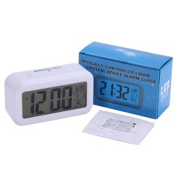 M032A (ALEJA1)  BUDZIK ZEGAR LED TERMOMETR PODŚWIETLENIE 12/24H biały E182