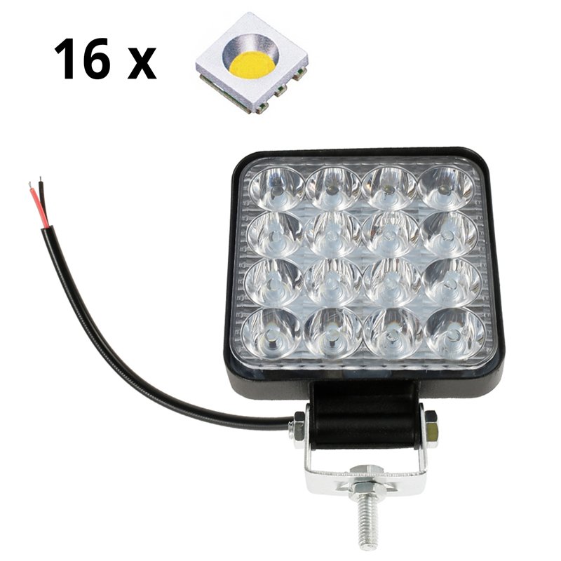 N298 LAMPA 16 LED HALOGEN ROBOCZY SZPERACZ 48W 12V 24V -E218