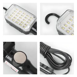 N204 N278 LAMPA WARSZTATOWA 25 LED KANAŁOWA HAK MAGNES 245V -E219