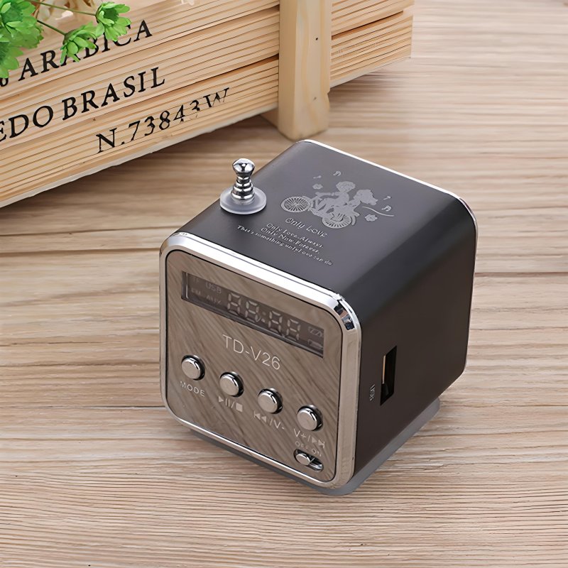 N251  GŁOŚNIK BEZPRZEWODOWY PRZENOŚNY MINI RADIO FM LED -E249