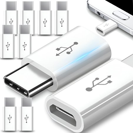 N050 PRZEJŚCIÓWKA ADAPTER KABEL MICRO USB-C 3.1 TYP C dłuższa - zestaw 10 sztuk