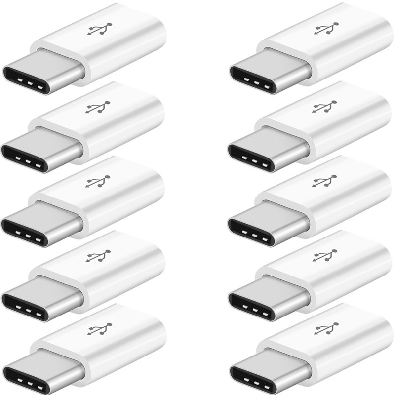 N050 PRZEJŚCIÓWKA ADAPTER KABEL MICRO USB-C 3.1 TYP C dłuższa - zestaw 10 sztuk