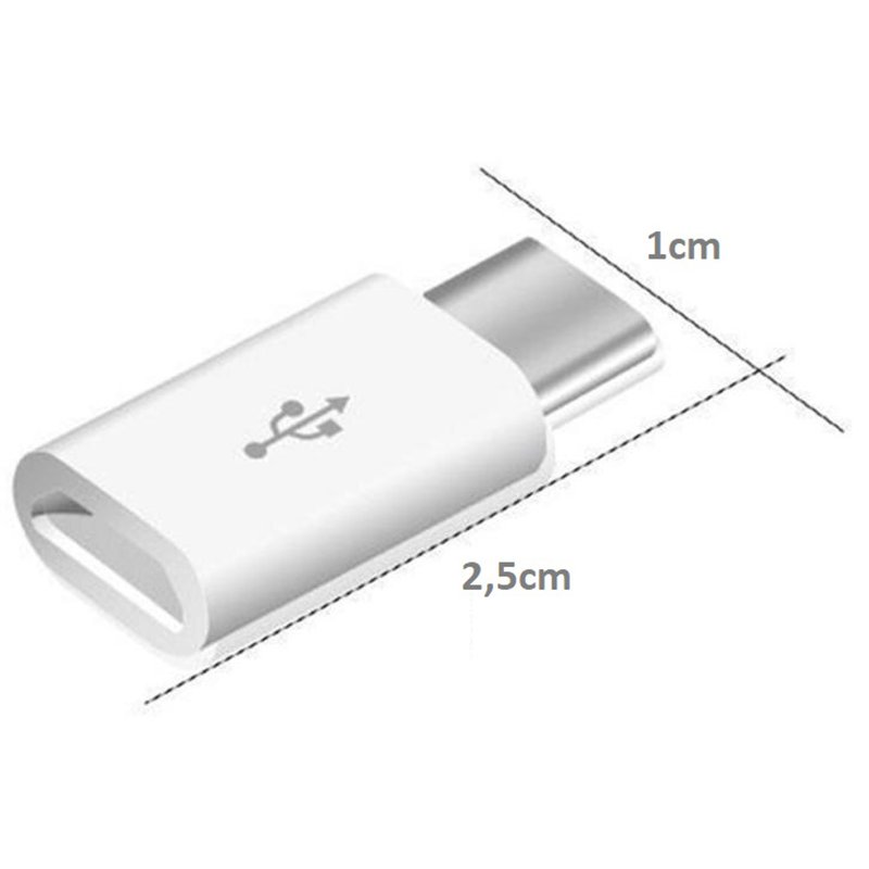 N050 PRZEJŚCIÓWKA ADAPTER KABEL MICRO USB-C 3.1 TYP C dłuższa - zestaw 10 sztuk