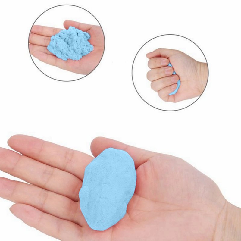 M055G/H (ALEJA2) Z019A Z013G ZESTAW PIASEK KINETYCZNY 3KG FOREMKI BASEN ZABAWKI - D007 Niebieski piasek