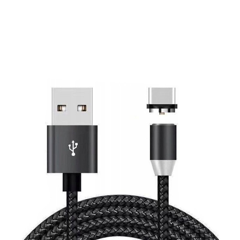 M000   KABEL MAGNETYCZNY 3w1 DO IPHONE MICRO USB TYP-C 1m - czarny