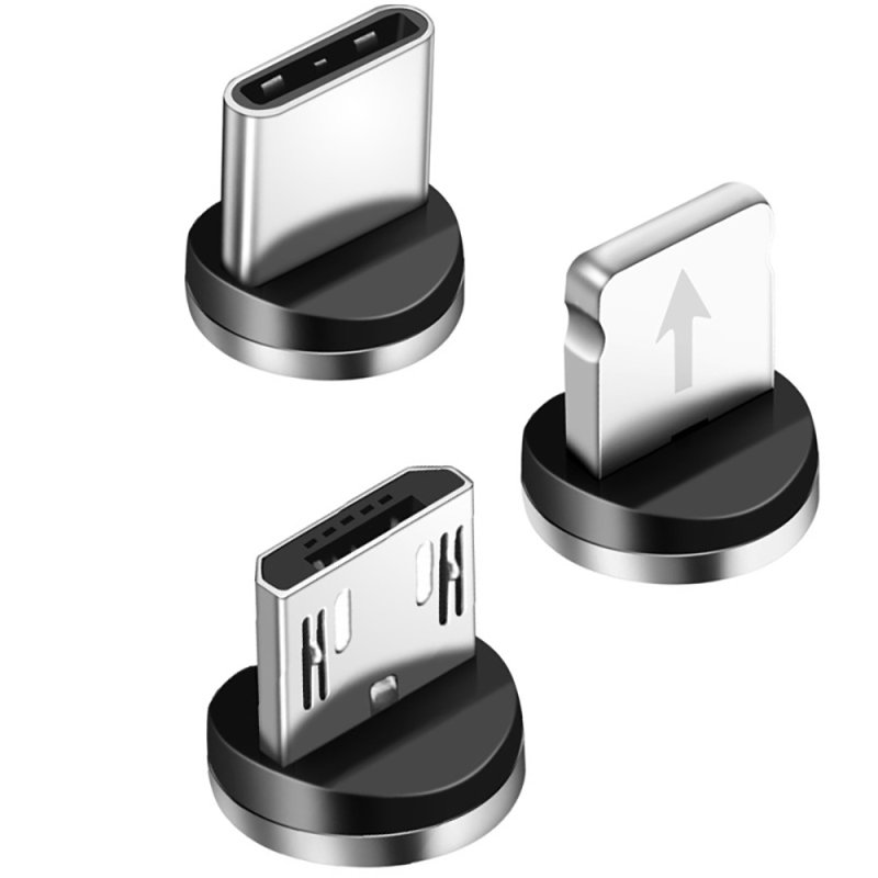 M000 KABEL MAGNETYCZNY 3w1 DO IPHONE MICRO USB TYP-C 1m - żółty złoty