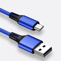 M002D   KABEL ŁADOWARKA 3w1 DO IPHONE MICRO USB TYP-C - niebieski -E198-2