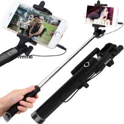 M010H (ALEJA1)  KIJEK DO ZDJĘĆ SELFIE STICK UCHWYT MONOPOD STATYW CZARNY NA TELEFON - czarny -E086-1