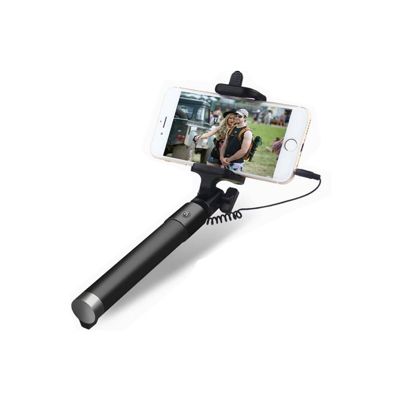 M010H (ALEJA1)  KIJEK DO ZDJĘĆ SELFIE STICK UCHWYT MONOPOD STATYW CZARNY NA TELEFON - czarny -E086-1