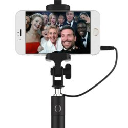 M010H (ALEJA1)  KIJEK DO ZDJĘĆ SELFIE STICK UCHWYT MONOPOD STATYW CZARNY NA TELEFON - czarny -E086-1