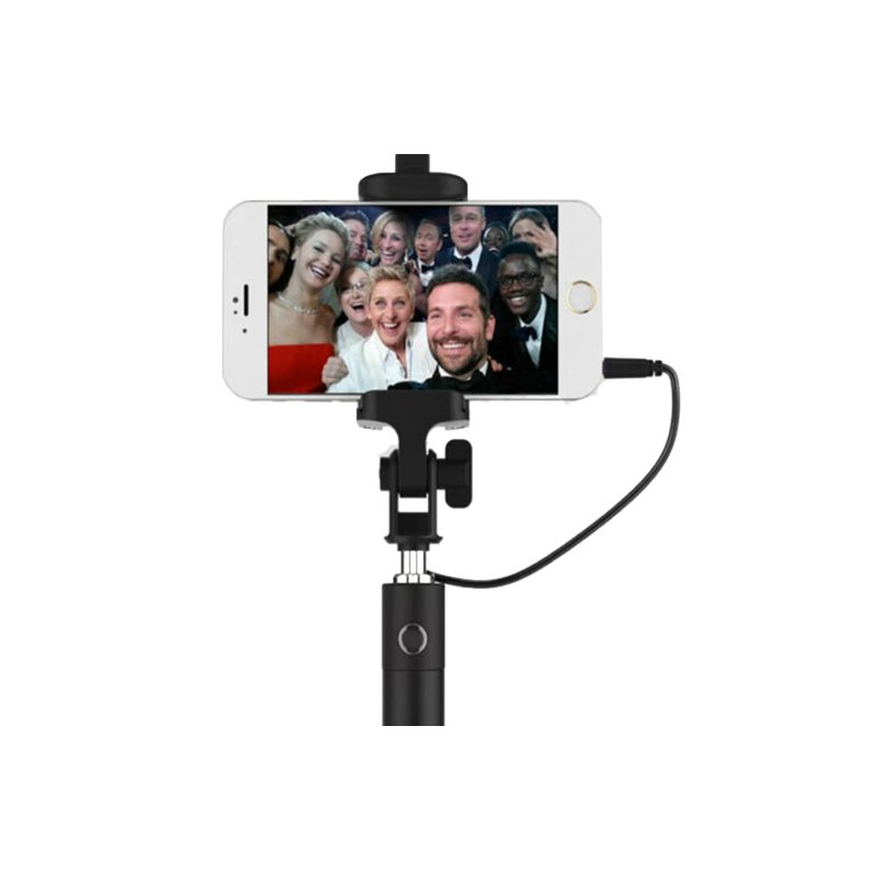 M010H (ALEJA1)  KIJEK DO ZDJĘĆ SELFIE STICK UCHWYT MONOPOD STATYW CZARNY NA TELEFON - czarny -E086-1