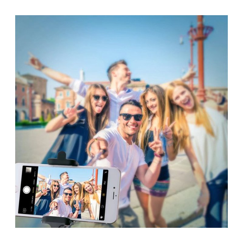 M010H (ALEJA1)  KIJEK DO ZDJĘĆ SELFIE STICK UCHWYT MONOPOD STATYW CZARNY NA TELEFON - czarny -E086-1