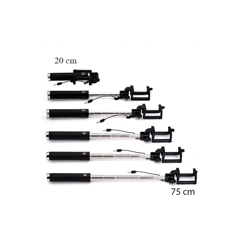 M010H (ALEJA1)  KIJEK DO ZDJĘĆ SELFIE STICK UCHWYT MONOPOD STATYW CZARNY NA TELEFON - czarny -E086-1