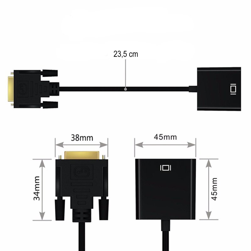 N371 M000 PRZEJŚCIÓWKA ADAPTER DVI DO VGA KONWERTER-E386