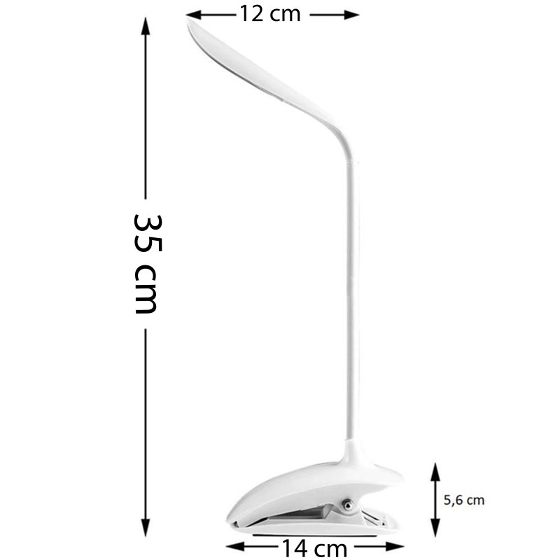 M058H (ALEJA2)   LAMPKA BIURKOWA SZKOLNA NA BIURKO LED USB KLIPS -E141