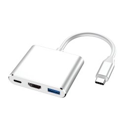 N074  PRZEJŚCIÓWKA ADAPTER 3W1 USB-C 4K HDMI HUB USB 3.0  -E379