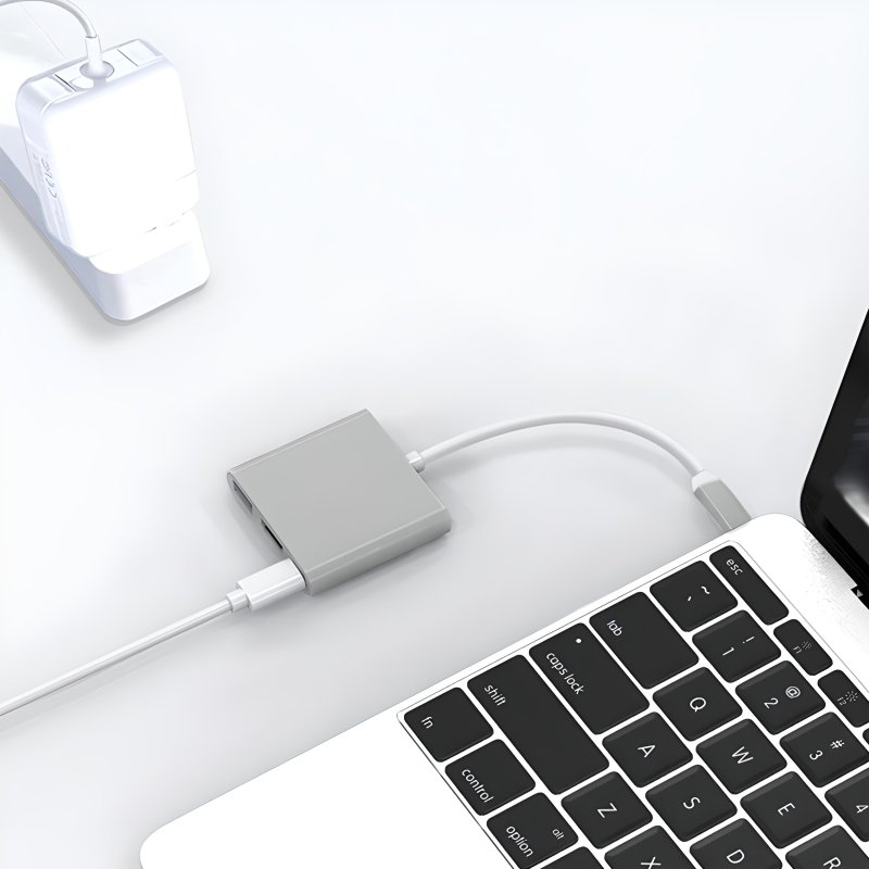 N074  PRZEJŚCIÓWKA ADAPTER 3W1 USB-C 4K HDMI HUB USB 3.0  -E379