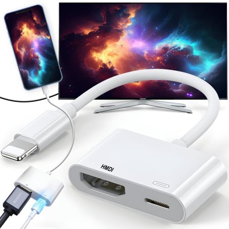 M005A PRZEJŚCIÓWKA ADAPTER ZŁĄCZE LIGHTNING HDMI DO iPad iPhone FULL HD 1080 60Hz -E380