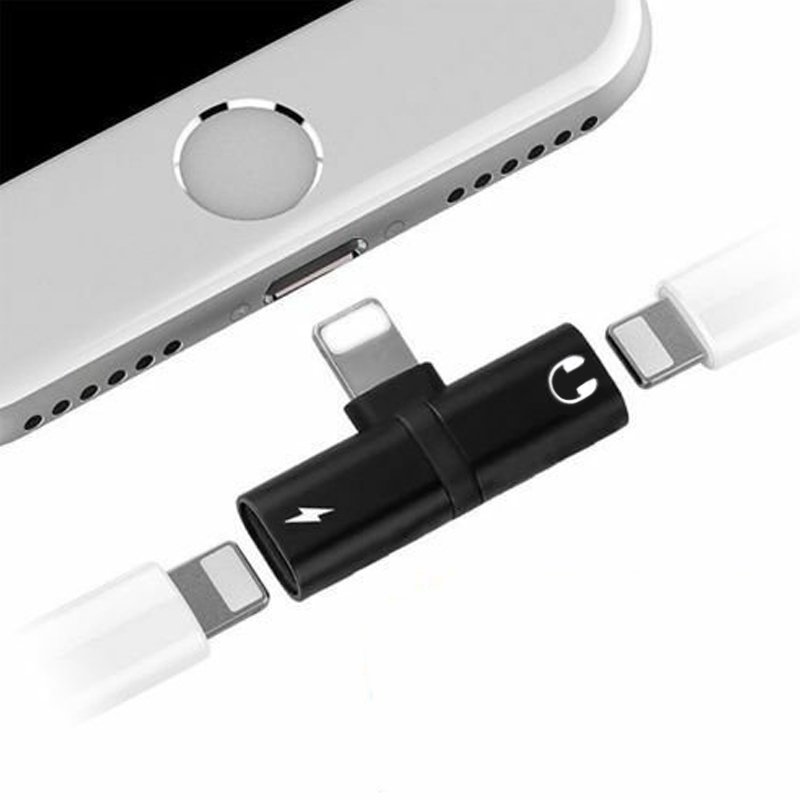 N382 PRZEJŚCIÓWKA 2X LIGHTNING DO SŁUCHAWEK ADAPTER DO IPHONE 7 8 X 11 12 13 14 -E384