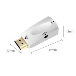 N370 M000 ADAPTER KONWERTER HDMI DO VGA MONITOR KABEL DSUB-biały E401