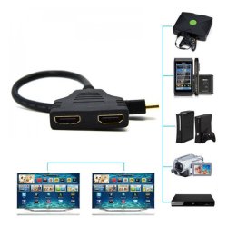 N045 ROZDZIELACZ HDMI SPLITTER ROZGAŁĘŹNIK 2 PORTY -E402 czarny