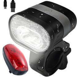 N076 LAMPKA ROWEROWA LED OŚWIETLENIE ROWER PRZÓD + TYŁ -E353