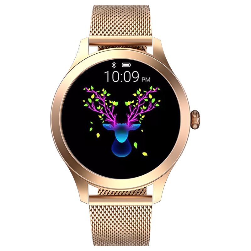 M040G (Aleja2) N208 N338  SMARTWATCH ZEGAREK DAMSKI DLA KOBIETY PULS SPORT POWIADOMIENIA MENU ZŁOTY  -E742