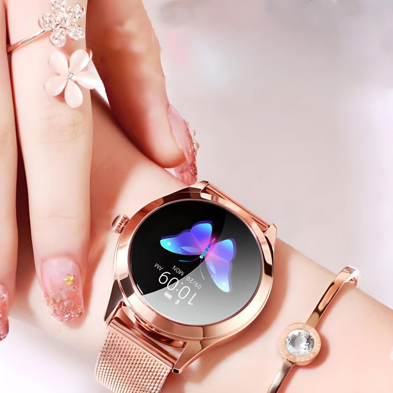 M040G (Aleja2) N208 N338  SMARTWATCH ZEGAREK DAMSKI DLA KOBIETY PULS SPORT POWIADOMIENIA MENU ZŁOTY  -E742