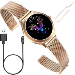 M040G (Aleja2) N208 N338  SMARTWATCH ZEGAREK DAMSKI DLA KOBIETY PULS SPORT POWIADOMIENIA MENU ZŁOTY  -E742