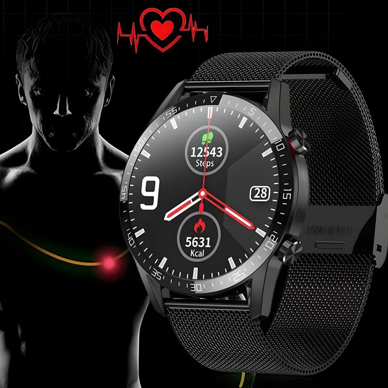 N054 ZEGAREK SMARTWATCH CIŚNIENIOMIERZ EKG ROZMOWY PL-E774