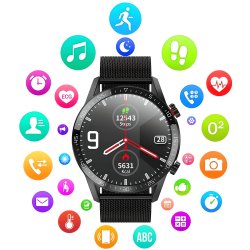 N054 ZEGAREK SMARTWATCH CIŚNIENIOMIERZ EKG ROZMOWY PL-E774