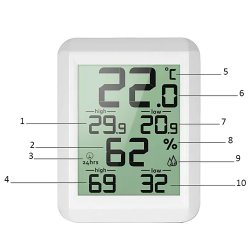 N010 TERMOMETR POKOJOWY STACJA POGODY CYFROWY HIGROMETR -E708