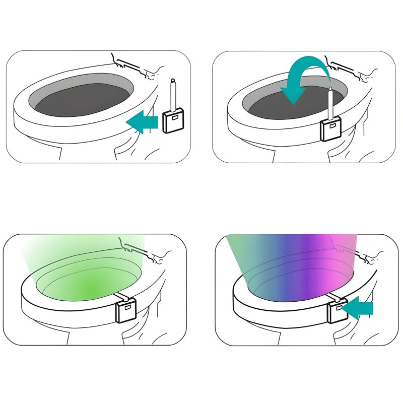 N378 LAMPKA LED DO WC TOALETY CZUJNIK RUCHU i ŚWIATŁA -E059