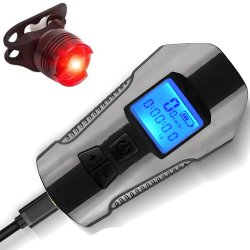 N269 N263LAMPKA ROWEROWA LED LICZNIK KM PRĘDKOŚCIOMIERZ TYŁ -S092 + Lampka tył