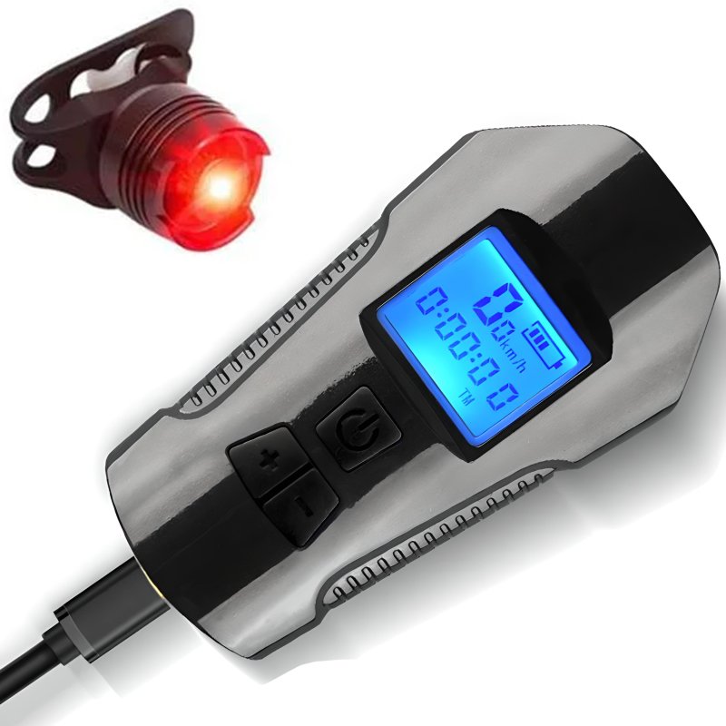 N269 N263LAMPKA ROWEROWA LED LICZNIK KM PRĘDKOŚCIOMIERZ TYŁ -S092 + Lampka tył