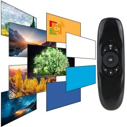 N030 PILOT DO TV KLAWIATURA MYSZKA BEZPRZEWODOWA NA RUCH USB SMART TV 10m 3w1 -E235