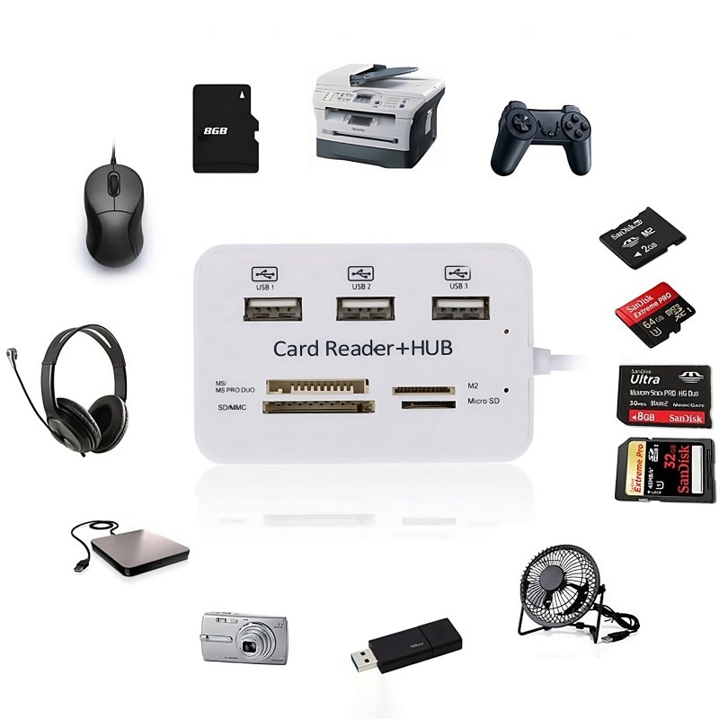 N260 ROZDZIELACZ USB HUB CZYTNIK KART ADAPTER SD - E465