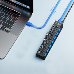 M005A HUB USB ROZDZIELACZ 7 PORTÓW ROZGAŁĘŹNIK USB 3.0 - E648