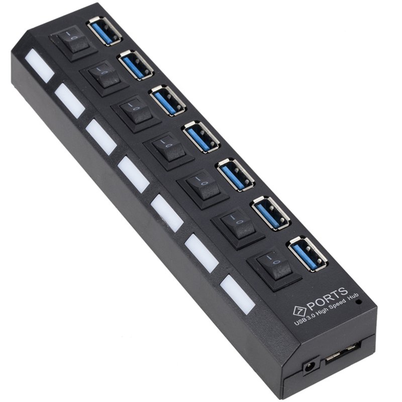 M005A HUB USB ROZDZIELACZ 7 PORTÓW ROZGAŁĘŹNIK USB 3.0 - E648