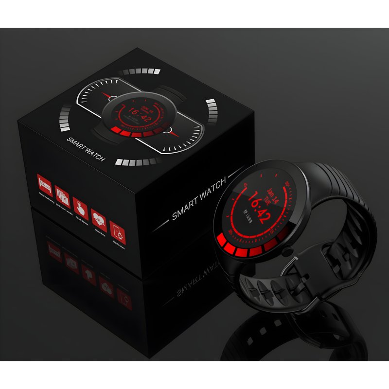 N308 ZEGAREK SMARTWATCH WODOODPORNY MĘSKI PULS SPORT KROKI POWIADOMIENIA MENU   -E745